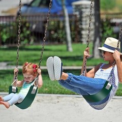 Swing Seat with Metal Triangle Ring 30.4 x 5.9 Inch Heavy Duty Swing Set Green