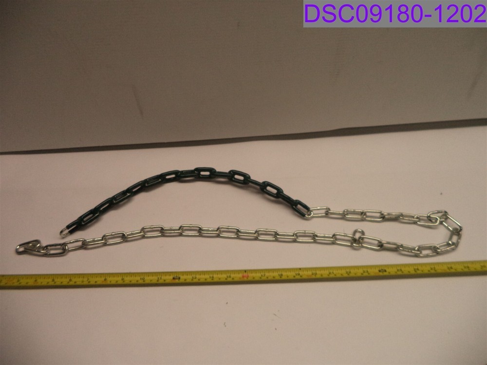 Qty=4 (for 2 Swings): Heavy Duty Swing Chains 18″ Green Coating 60″ Total Length