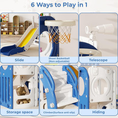 Toddler Slide, Outdoor Indoor Slide for Toddlers 1-3, Freestanding Slides with B