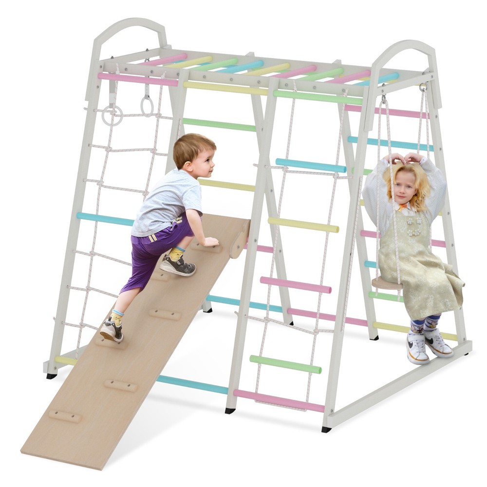 Kids Climbing Frame, Climbing Toy with Ramp and Swing for Indoor and Outdoor Pla
