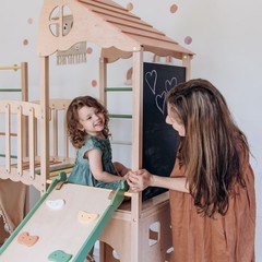 Large Playground Climber Kids Indoor Wooden Playhouse Montessori Morning Light