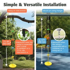 Climbing Rope Tree Swing with Platforms and Disc Swing Seat Set Outdoor Playg…