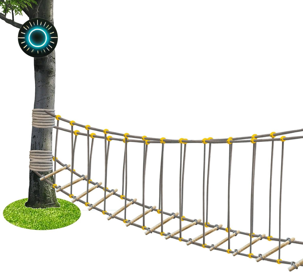 Outdoor Bridge Rope Ladder for Kids Rope Bridge Outdoor Obstacle Course Solid