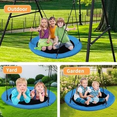 40 Inch Saucer Tree Swing for Kids & Adults – Large Round Disc Swing, 700 Blue