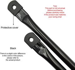 39.4″/100Cm Garden Swing Replacement Rods, Black Metal round Rods for Hanging Sw