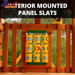 Wooden Outdoor Playground Set 3 Slides Sandbox Rock Wall Swing Set NEW
