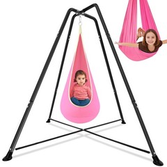 Sensory Swing Stand Frame with Pod Chair and Swings Set Kid Heavy Duty Metal …