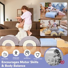 Toddler Climbing Toys Indoor, 7‑Piece Soft Foam Play Set for Toddlers 1‑3, Fo…