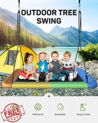 60″ Tree Swing, 700lbs Capacity Rectangle Platform Swing, Waterproof and Dura…
