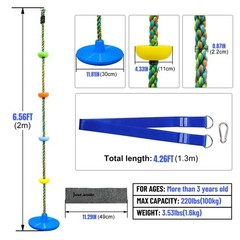Tree Swing for ,Climbing Rope with Platforms,Disc Swing Seat Set Outdoor Play…