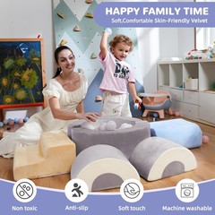 Toddler Climbing Toys Indoor, 7‑Piece Soft Foam Play Set for Toddlers 1‑3, Fo…