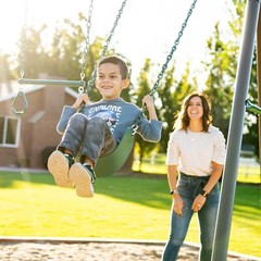 Lifetime 91069 Big Stuff Earthtone Swing Set – Durable Outdoor Play Playground