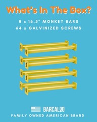 Playground Equipment Monkey Bars Playset Attachment – Set of 8 Yellow Powder …
