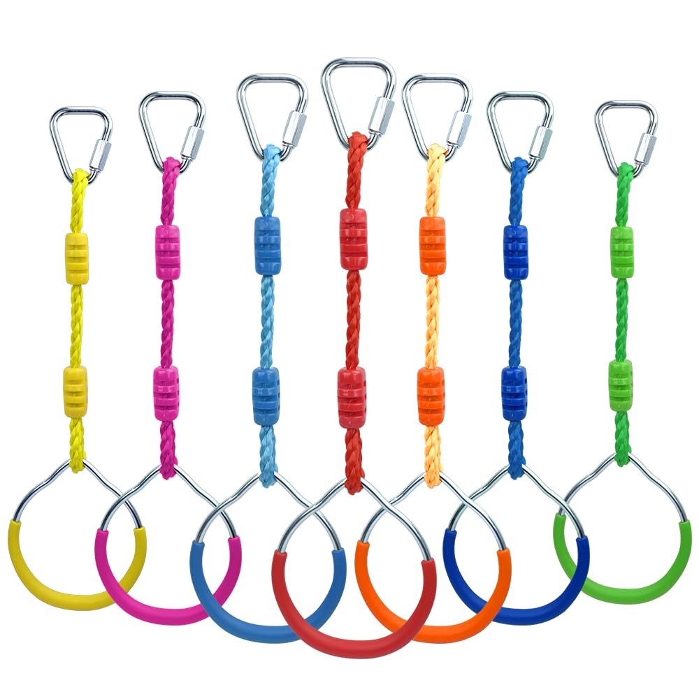 7 Colorful Ninja Ring Fitness Gymnastic Ring Outdoor Backyard Playground Trai…