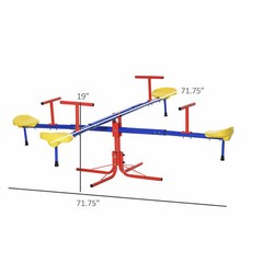 Metal Seesaw for Kids Outdoor Teeter Totter 4 Seat Backyard Playground Equipment