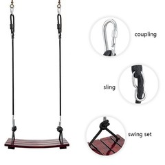 Wooden Swing Seat Nostalgic Outdoor Wood Swing for Kids Tree Swing for Adults US