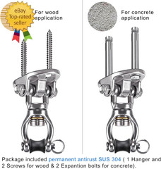 Heavy Duty Swing Hanger with Bearing Swivel 1200 LB Capacity Stainless Steel
