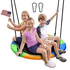 40 Inch Saucer Tree Swing, Large Rope Swing with Children Swing Multicolor