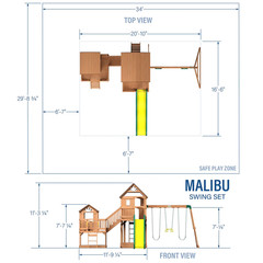 Backyard Discovery Malibu Cedar Swing Set FREE SHIPPING USA
