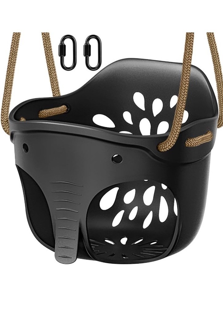 Heavy-Duty High Back Full Bucket Toddler Swing Seat with Locking Carabiners a…