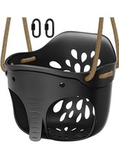 Heavy-Duty High Back Full Bucket Toddler Swing Seat with Locking Carabiners a…