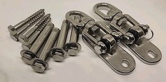 2 Pack 304 Stainless Steel Porch Swing Hanging Kit w/ Screws & Bolts Heavyweight