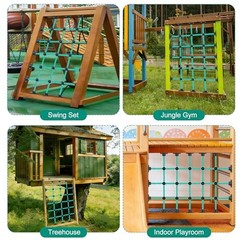 Climbing Net for Kids with Installation Base for 30″ × 48″ Wooden 30″ X 48″