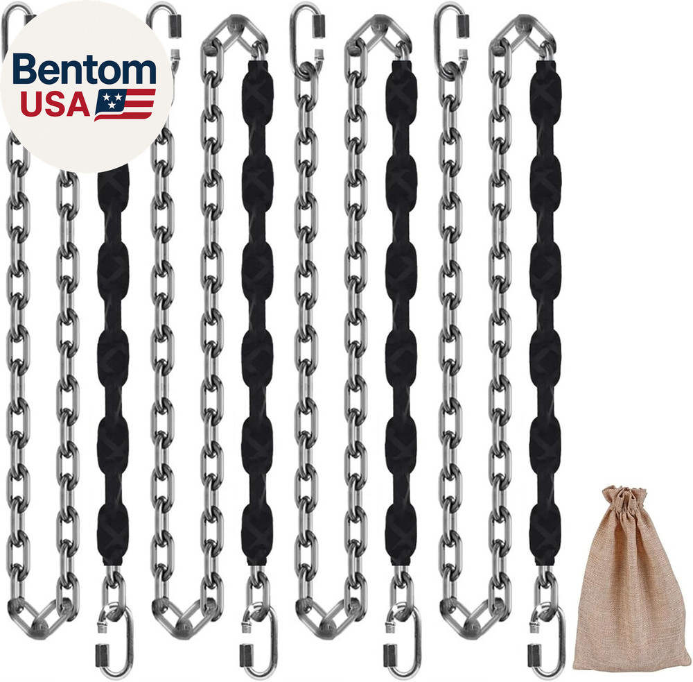 4 Stainless Steel Chains (Black 84″) Swing Chains, Heavy Duty Swing Hardware,4 Q