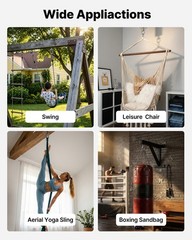 VEVOR Swing Hangers 6 Pack Heavy Duty Brackets for Hammocks Playground Silver