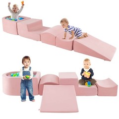5PCS Climb and Crawl Playset with Ball Pit for Kids Zippers for Playroom