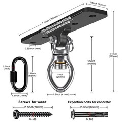 Heavy Duty Swing Hanger, Swing Set Accessorie with Carabiner for Indoor Outdo…