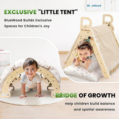 Pikler Triangle Set with Cushion – Climbing Toys for Toddlers 9-In-1, Montessori