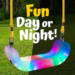 Firefly LED Lighted Adjustable Swing Seat. 15″ W x 6″ Deep x 5″ H, by