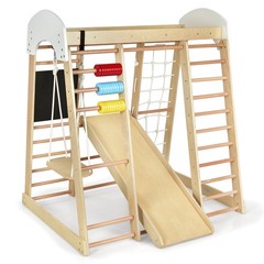 Indoor Playground Climbing Gym Kids Wooden 8 in 1 Climber Playset for Children