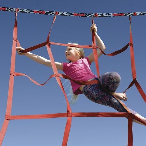 Ninja Climbers 4’x7′ Heavy Duty Cargo Net Slackline Obstacle Course Kid Playset