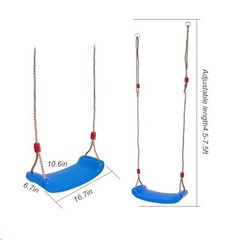 Tree Swing Seat Kids Blue 220lb Capacity Adjustable Rope Outdoor Playground