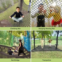 Kids Climbing Cargo Net 6.5×9.8 ft Polyester Playground Safety Net Black