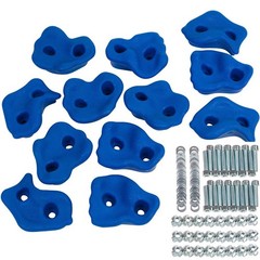 SWING SET STUFF TEXTURED ROCK HOLDS SET OF 12 MOUNTING HARDWARE BLUE climb 0013