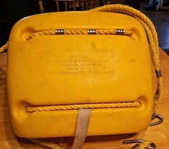 Little Tikes Vintage 1983 Toddler Swing Seat Yellow & Blue with Safety Belt