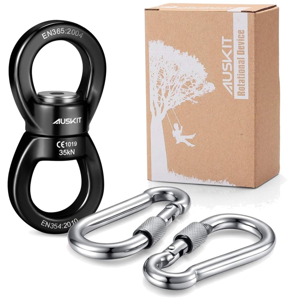 Twist Lock Black Swing Swivel, Tangle-Free Rotation