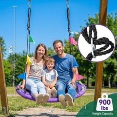 48 inch Tree Swing, Larger Saucer Flying Swing for Whole Family, 900lbs Weigh…
