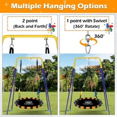 48 Inch Saucer Swing Set Heavy Duty 900lbs Backyard Outdoor Playground