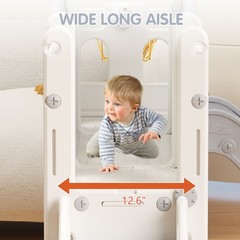 8 in 1 Toddler Climber Slide Playset Outdoor Indoor Slide Playset for Kids White