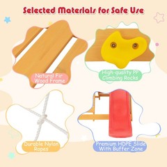 5-in-1 Indoor Jungle Gym Montessori Climbing Toys with Removable Door Curtains