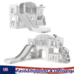 8 in 1 Toddler Slide Playset Indoor Playground Kids Baby Outdoor Indoor Playset