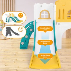 10IN1 Kids Double Slide+Swing Set Toddler Toys Playset Playground Indoor/Outdoor