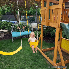 Toddler Swing, Full Bucket Baby Swing Seat & Iron Chains (Yellow) | Baby Swing O