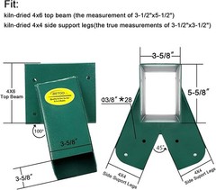 Sturdy A-Frame Swing Set Brackets with Hardware – Green