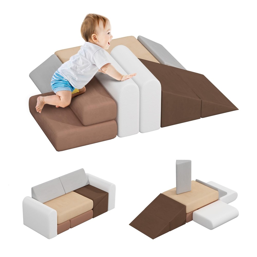 BanaSuper 7-Piece Kids Climbing Foam Blocks,Set for Baby Creative Boys & Girls