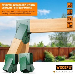 Easy 1-2-3 A-Frame 2 Brackets for Swing Set with All Mounting Hardware, Green